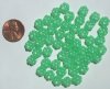 50 8mm Milky Green Lustre Flowers
